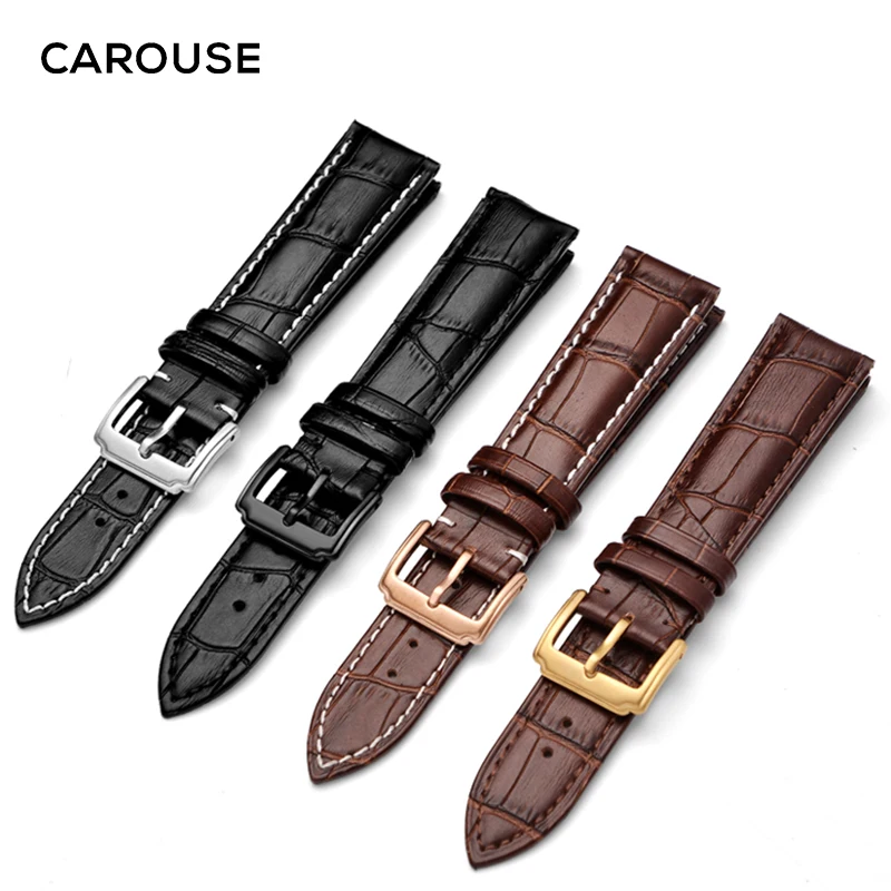 

Carouse Watchband Soft Calf Genuine Leather Watch Strap 18mm 20mm 22mm 24mm Watch Band for Tissot Seiko Accessories Wristband