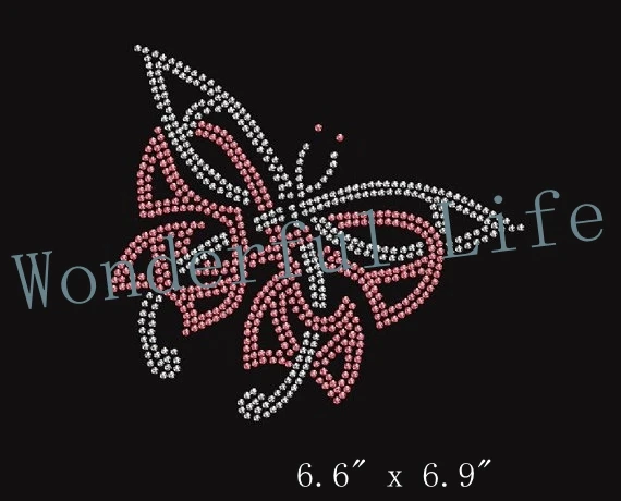 Бесплатная доставка Горячая фиксация горный хрусталь мотив передачи Buttefly Стразы