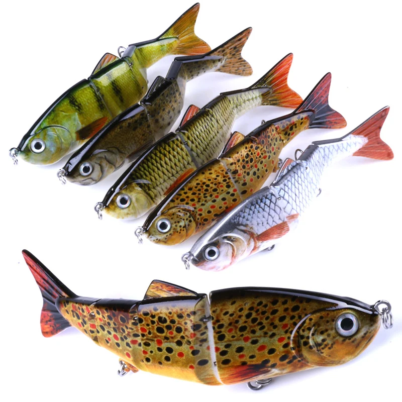 HENGJIA 1PC Hard Fishing Lure 12cm 16.5g Multi Jointed 4 Segment Crank Bait Wobblers tackle | Спорт и развлечения
