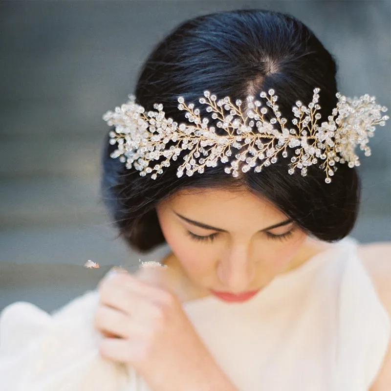 

Handmade Crystal Rhinestones Tiaras And Crowns Wedding Headband Headpiece Bridal Hair Piece Prom Pageant Accessories