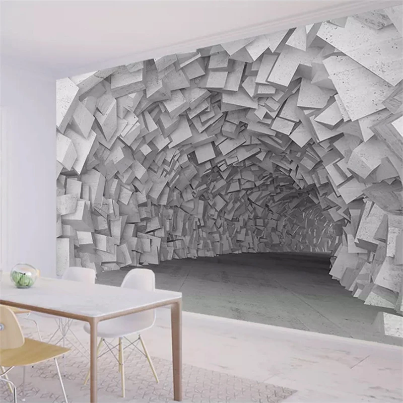 Современное Абстрактное Искусство Настенная бумага 3D стерео Геометрия здание