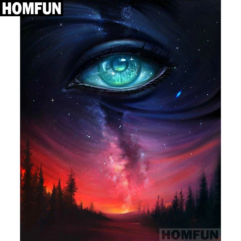 

HOMFUN Full Square/Round Drill 5D DIY Diamond Painting "Star eyes" Embroidery Cross Stitch 5D Home Decor Gift A01555