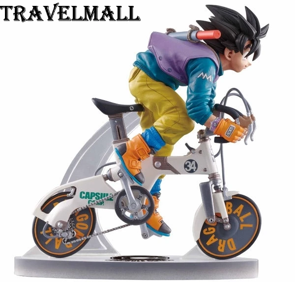 TraVelMall New in Box Anime Son Goku Gokou Bicycle Ver. 18cm PVC Action Figure Toy Doll for Dragon Ball DragonBall Z kids gift | Игрушки и