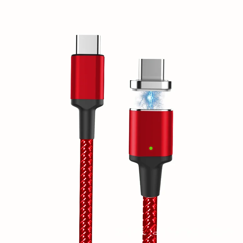 red Магнитный 5А PD кабель USB C к USB C type C кабель для быстрой зарядки данных зарядное устройство папа-папа для MacBook Pro для samsung для Google - Цвет: red