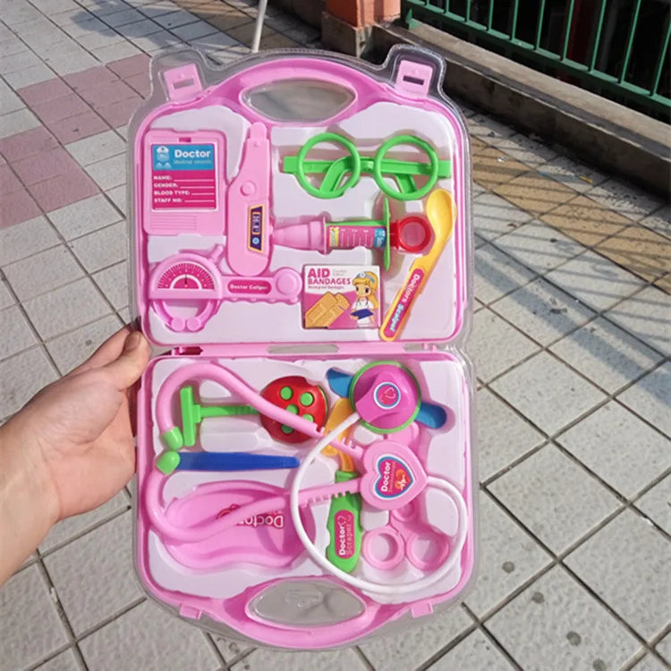Игровой дом игрушечный стетоскоп набор маленький доктор моделирование иглы трубка медицинское оборудование чемоданы игрушки. 1 Случайная
