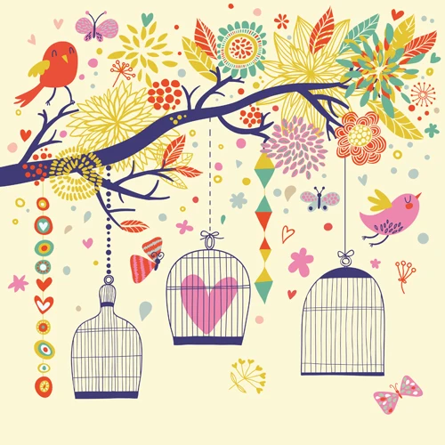 Художественный Рисунок птицы напечатанный фон для фотосъемки новорожденных