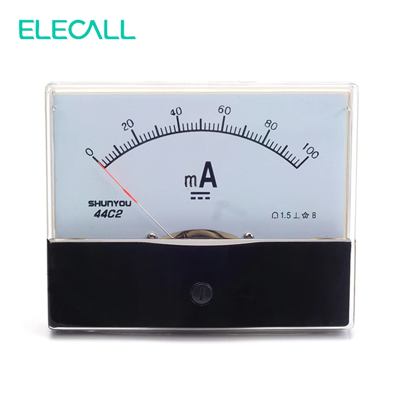 ELECALL 44C2 100mA Амперметр аналоговый измеритель тока механический амперметр