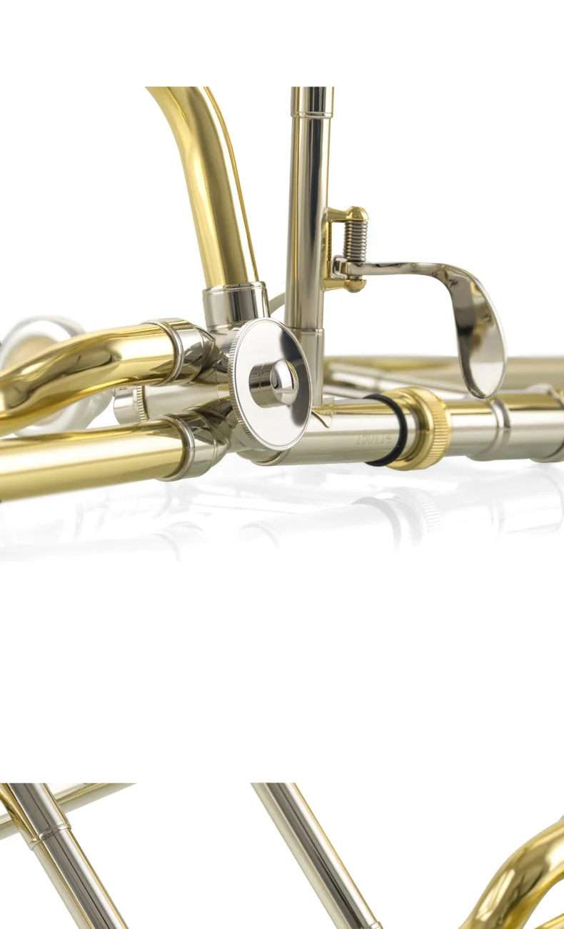 JAZZOR JBSL-801 tenor trombone B/F Плоский профессиональный белый медный тромбон с мундштуком с Чехол, перчатки, золотой Латунный ветер