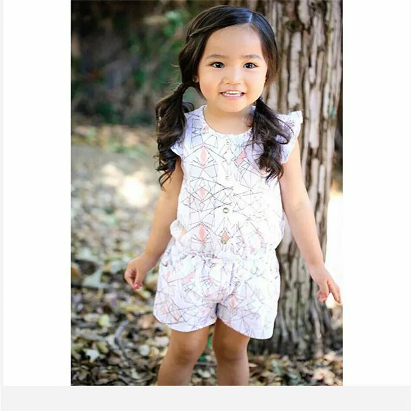 Детский комбинезон с цветочным рисунком для маленьких девочек одежда из