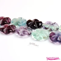 high quality 18x24mm natural multicolor fluorite stone flat oval shape diy gems loose beads strand 15pcs w3673