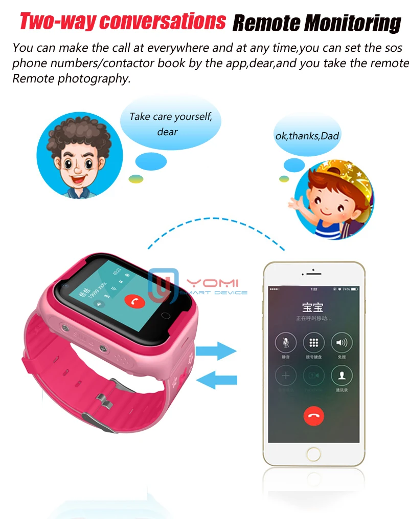 2018 4 г умные часы для маленьких детей водостойкие gps wifi трекер Smartwatch поддержка