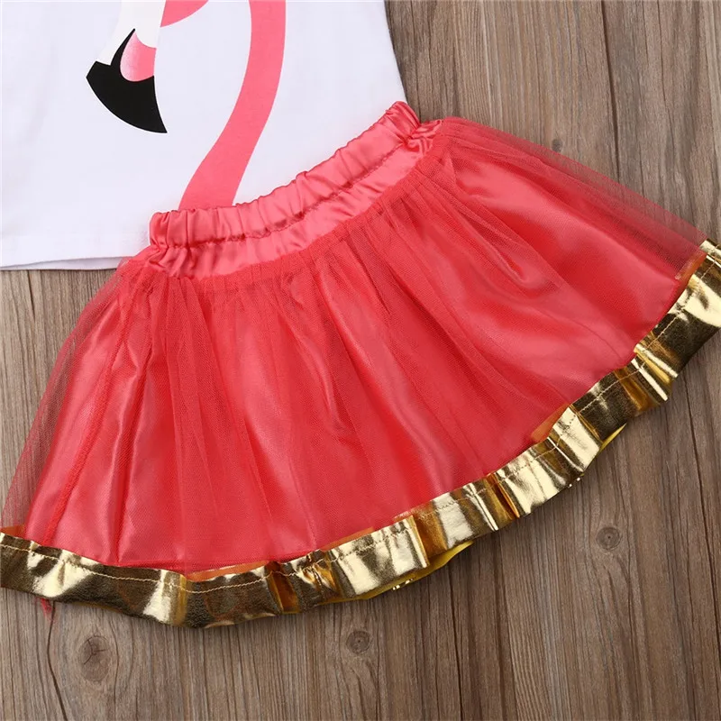 Emmababy Newborn Baby Girls Clothes Cute Swan Cartoon Tops T-Shirt +Tutu Skirt Bebe girl Clothing sets Outfits 1-5Y | Детская одежда и