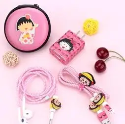 style 4 Мультяшный usb-кабель протектор для наушников набор с коробкой кабель Стикеры для намотки спиральный usb-шнур с зарядным устройством для Iphone для huawei glory 7/glory 8/mate 8 - Цвет: style 4