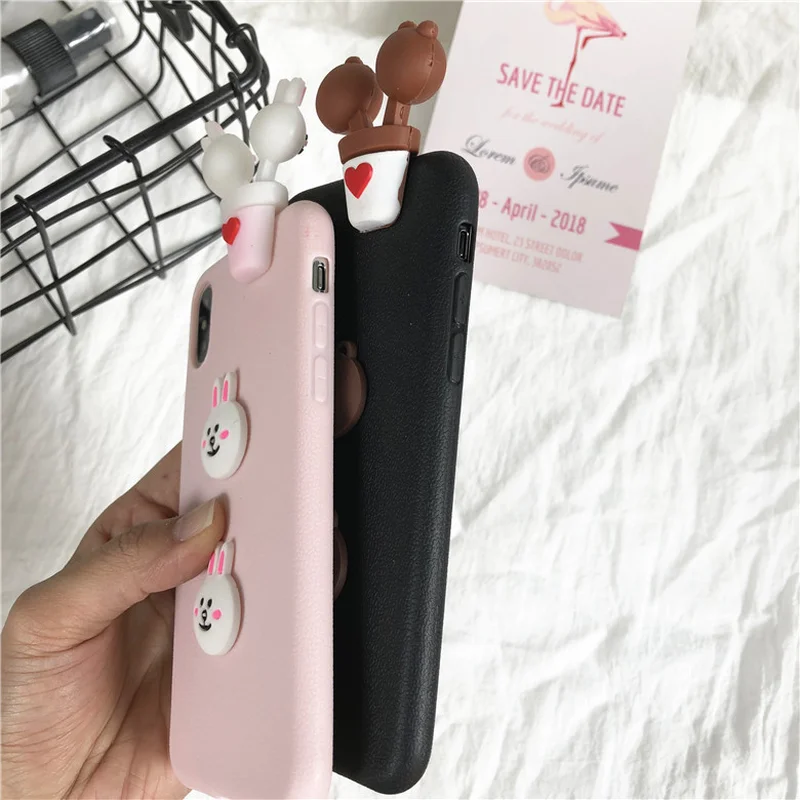 3D милый мобильный телефон с мультяшками чехол для IPhone 7X6 XS 6S 8 XR MAX Новый Мягкий
