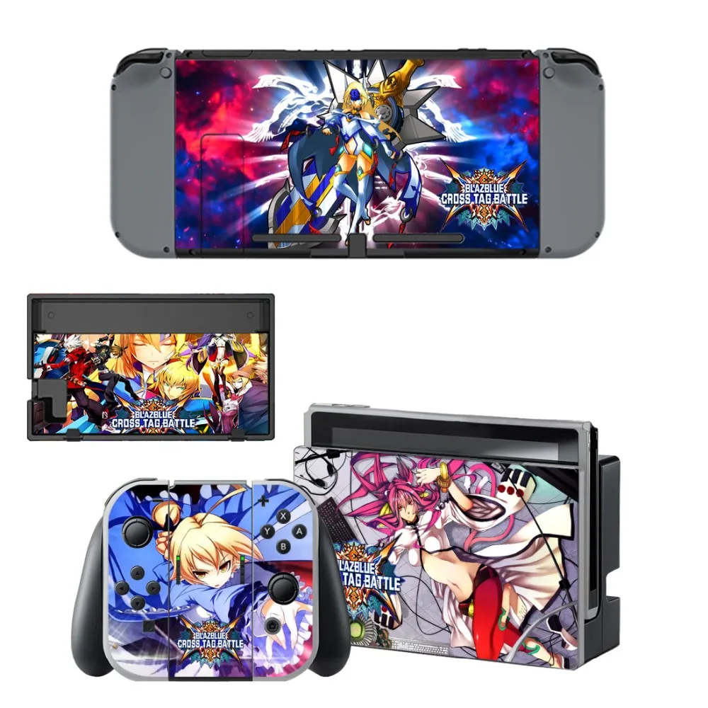 BLAZBLUE CROSS TAG битва Наклейка виниловая кожа для Nintendo переключатель NS консоль +