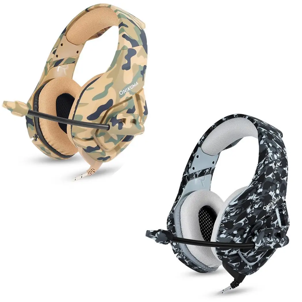 Camouflage Game Headset with LED Lights PC Phone etc Dynamic Anti-noise 2.2 (m) Folding 50 (mm) | Электроника