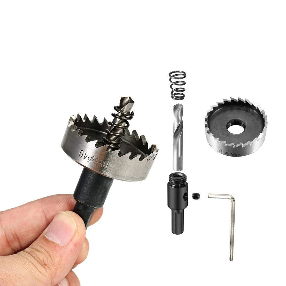 

13Pcs Drill Bit Hole Saw Set,High Speed Steel Tip Hole Saw Tooth Cutter Drill Bits Hole Saw Kit Drilling Tools for Plast