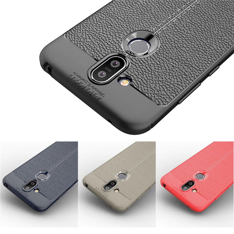 Чехол для Nokia 8 1 прочный корпус в стиле личи силиконовый Полный Защитный чехол X7