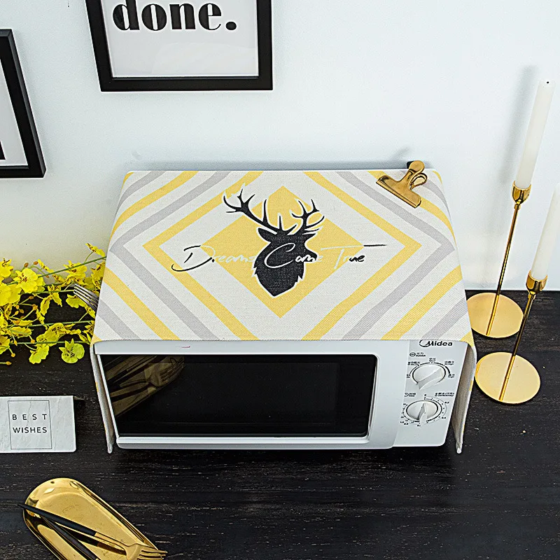 Simple Yellow Microwave Oven Cover Rectangular Kitchen Oilproof 040 y | Дом и сад