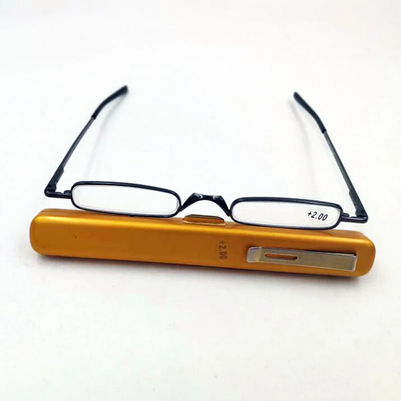 Карманные мини очки для чтения с ручкой мужские и женские складные