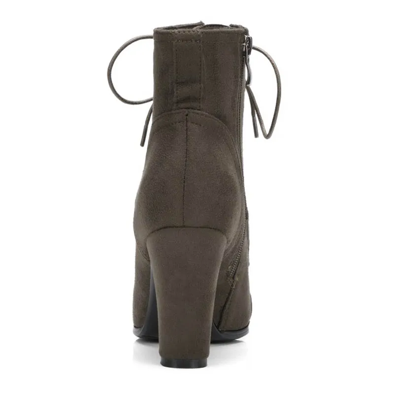 Удобные Женские ботинки в байкерском стиле на платформе и высоком каблуке