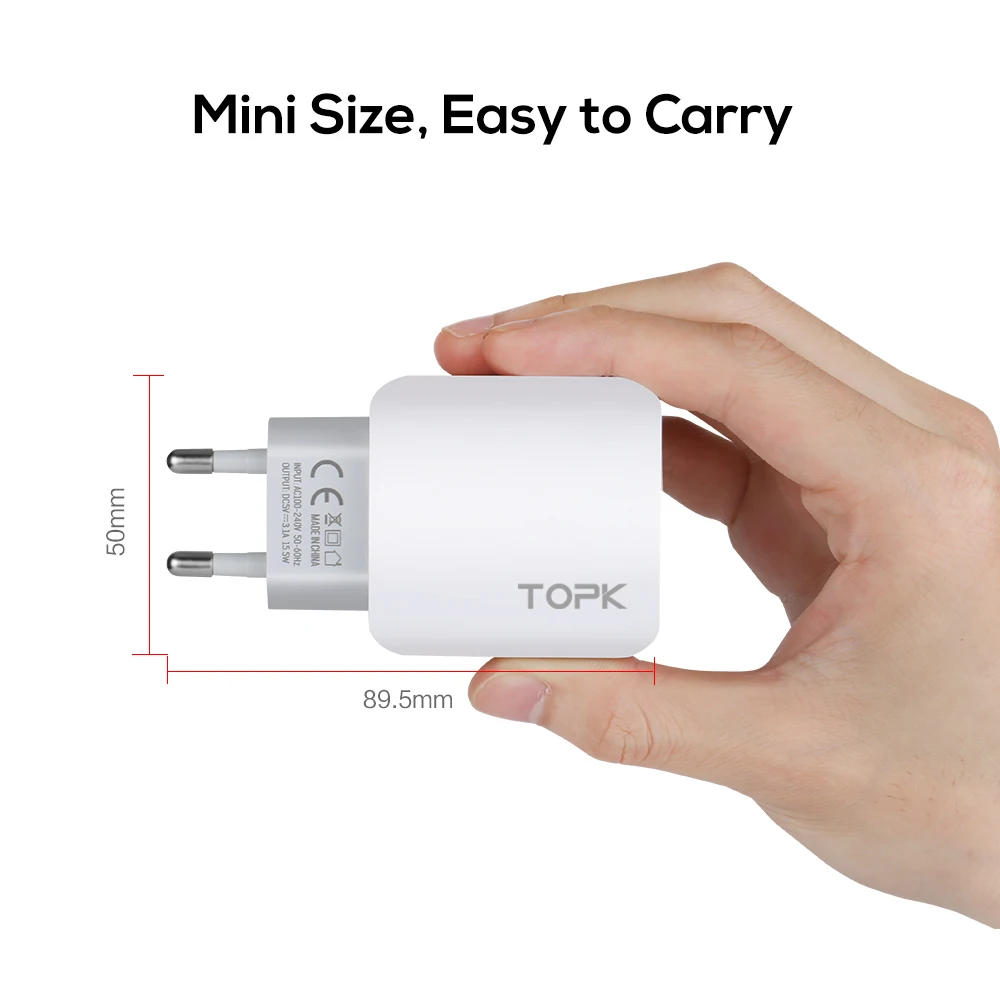 TOPK 3-Порты и разъёмы 5 V 3.1A Smart Travel USB Зарядное устройство адаптер стены портативная