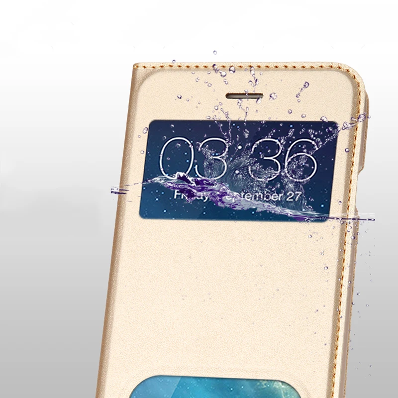 Роскошный чехол-книжка с открытым окошком для iPhone 6 чехол 7 8 6S Plus X 5 5S SE из