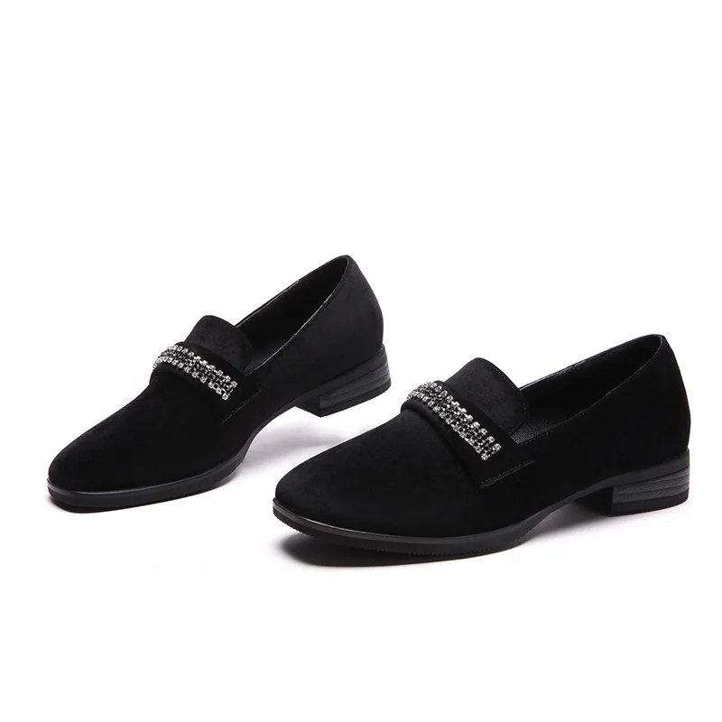 Leisure square head for women's shoes in early spring 2019 new product low with large | Обувь