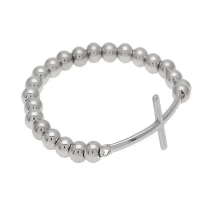 MCSAYS Хип-хоп серебряные украшения Цвет Крест из бисера браслет Нержавеющая сталь