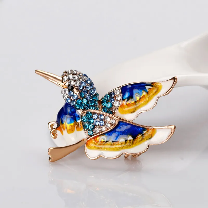 Красивая разноцветная брошь в виде птицы Rinestone броши животных для свадьбы