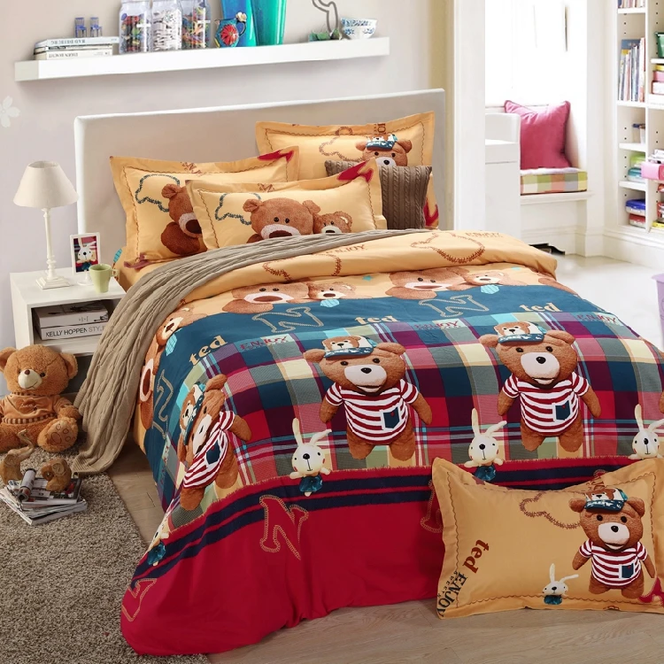 Плюшевый мишка постельное белье постельных принадлежностей дети короля