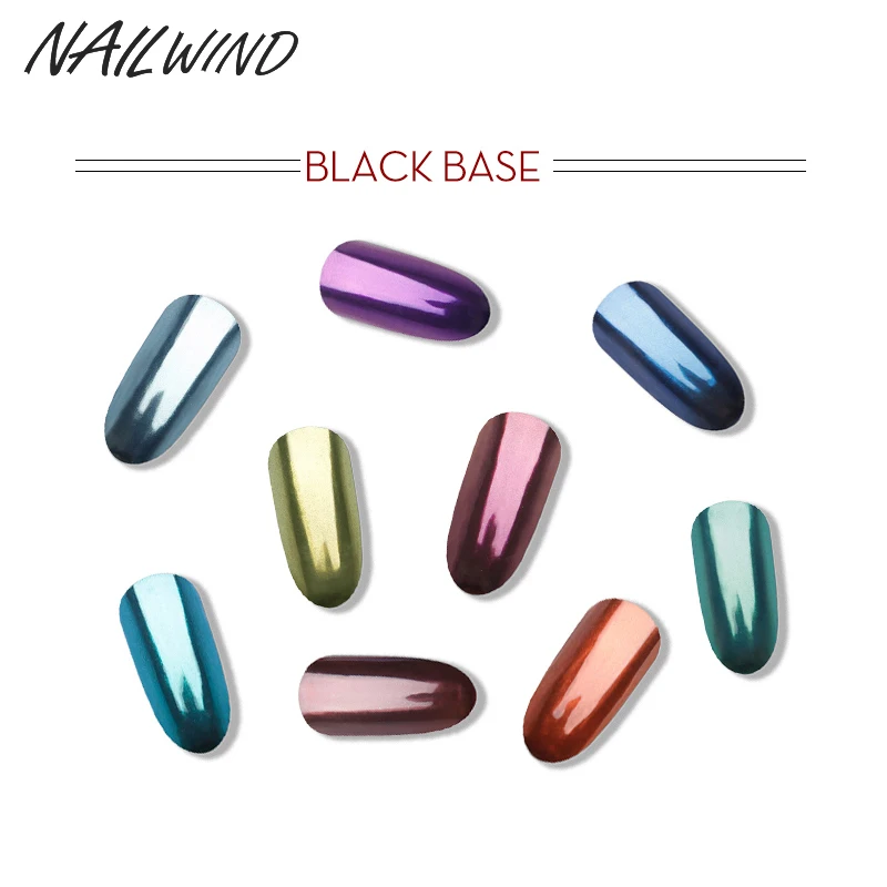 NAILWIND 1 коробка новый зеркальный мощный хромированный лак для ногтей Набор