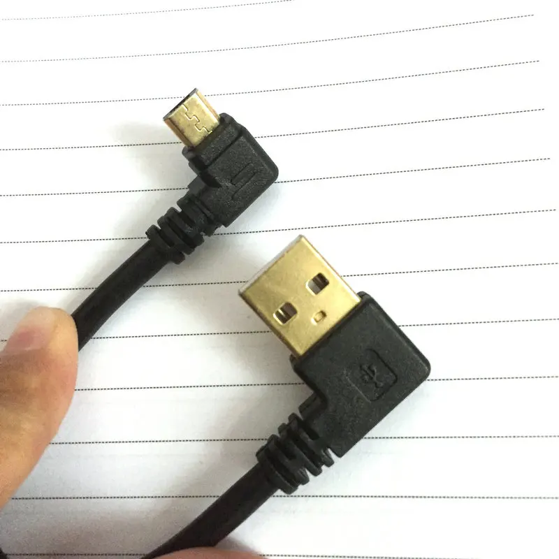 Новый универсальный 15 см золотой Jack короткие левый угол USB к прямым углом Micro b 2 0