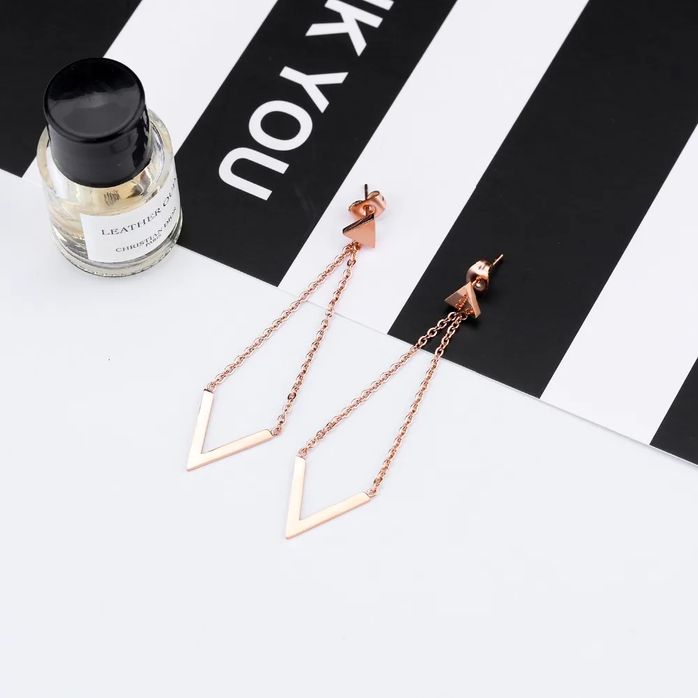 Индивидуальный темперамент v образный длинный кулон Модные универсальные серьги