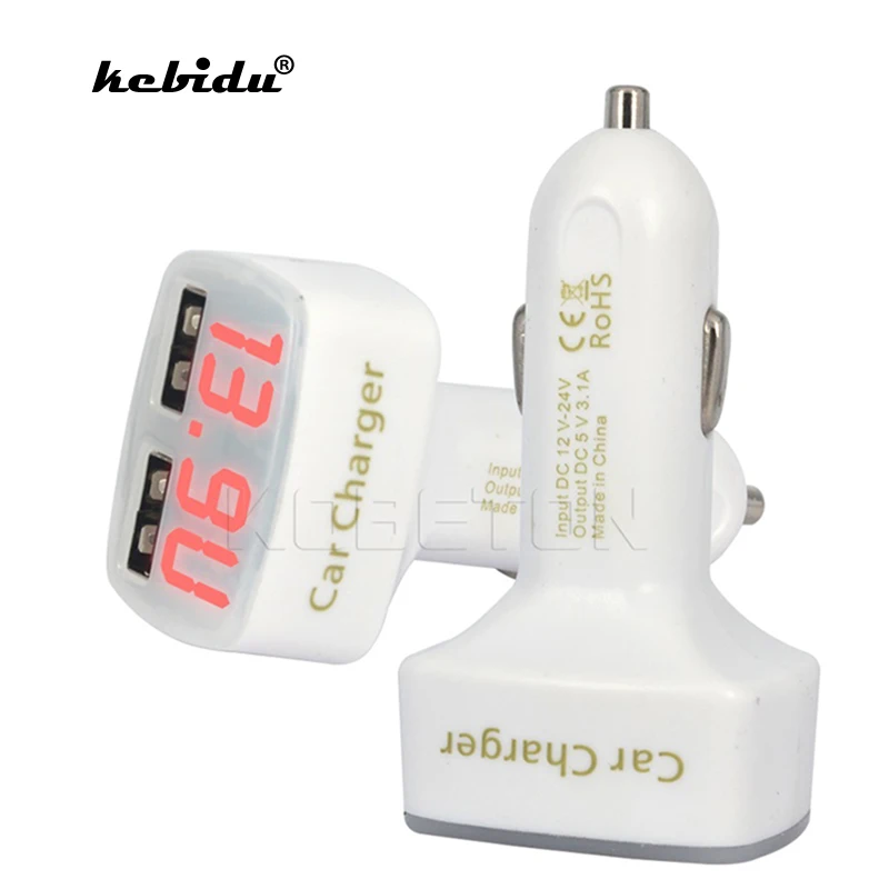 Kebidu 5V 3.1A 2 порт автомобильное зарядное устройство для автомобиля с двумя портами