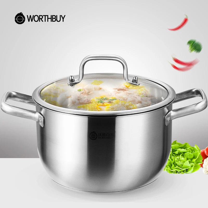 WORTHBUY Многофункциональный суповая из нержавеющей стали котелок кухонная посуда