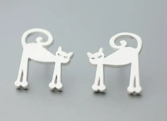 Fashion Angry Kitty Cat stud earrings Jewelry For Women | Украшения и аксессуары