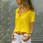 Женские топы и блузки, женские рубашки с v-образным вырезом, женские блузки с коротким рукавом белого размера плюс 5XL, женские блузы, элегантные