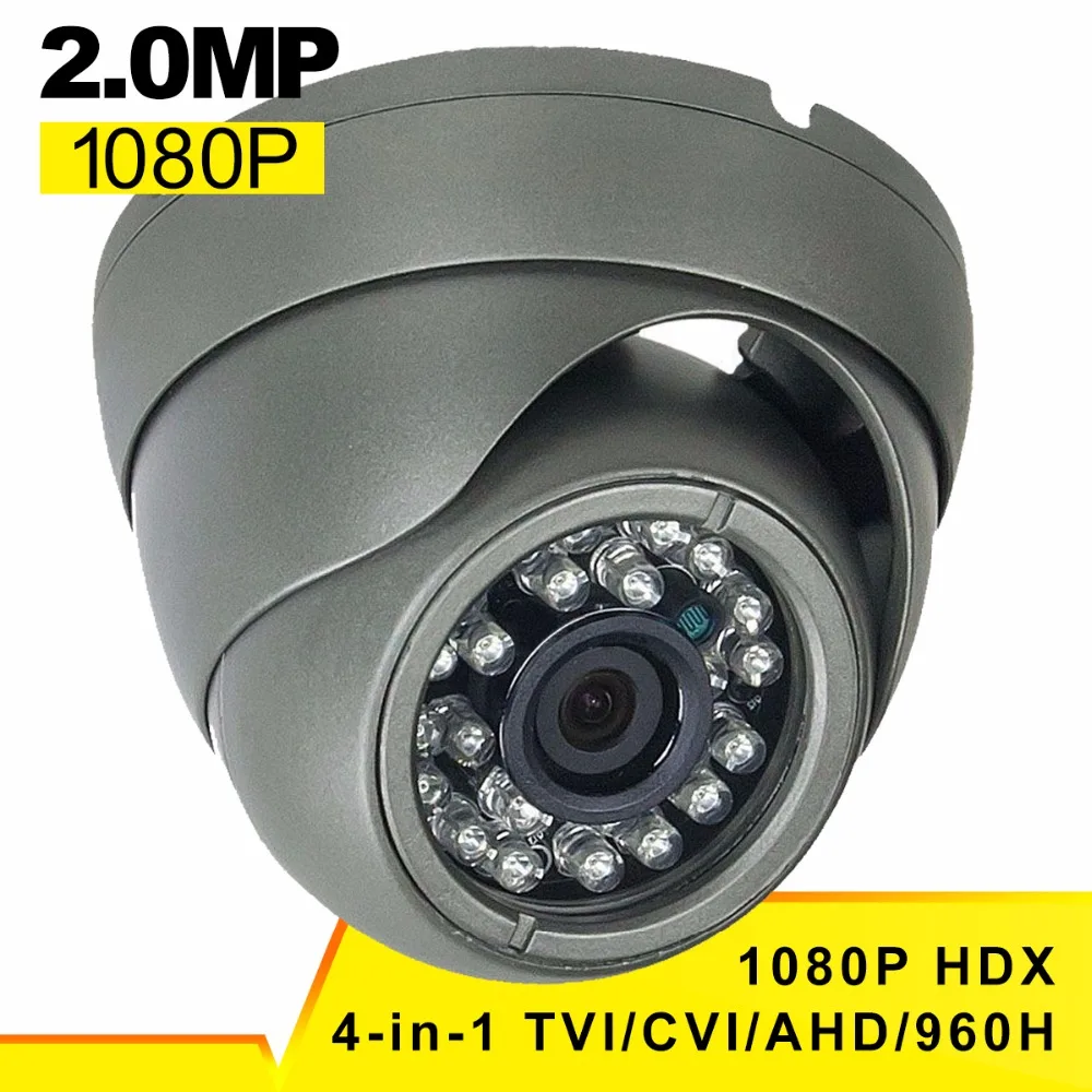Камера видеонаблюдения HiSecu 4 в 1 1920*1080 P 2 МП (аналог TVI/AHD/CVI/960 H) купольная камера для