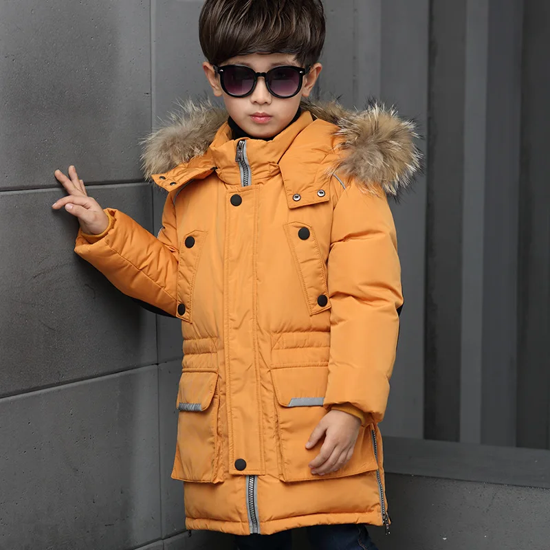 2017 зимнее пуховое пальто для мальчиков утепленные куртки парки крутая Детская