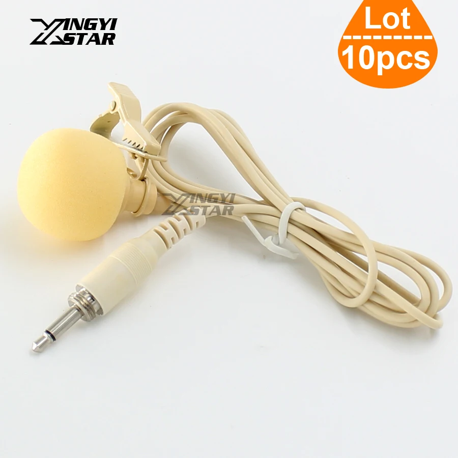 

10Pcs/lot Flesh Color Tie Clip Lapel Mic Lavalier Microphone 3.5mm Screw Plug Lapela Microfone For Karaoke Wireless Transmitter