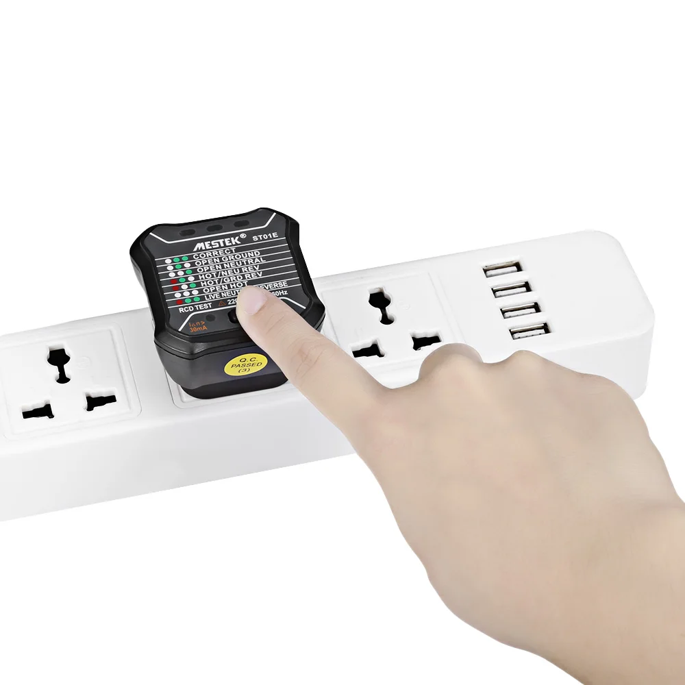 MESTEK ST01E RCD/GFCI розетка электрическая тестер штепсельная вилка Великобритании тест