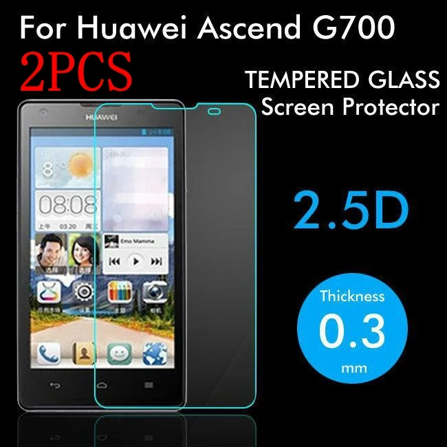 2 шт. Оригинальное закаленное стекло для Huawei Ascend G700 защита экрана Thoughed Защитная