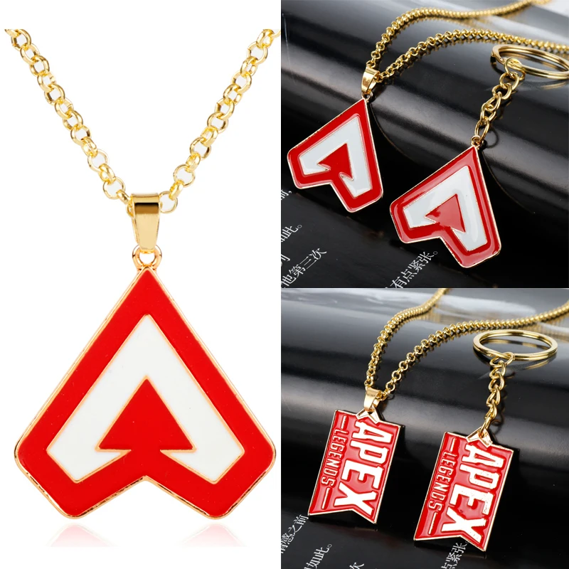 

Apex Legends Necklace Keychain Game Logo Pendant Jewelry Link Chain Statement Necklaces Creative Trinket Gift