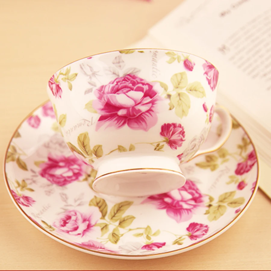 Красивая кофейная чашка с цветами костяные китайские керамические чайные чашки