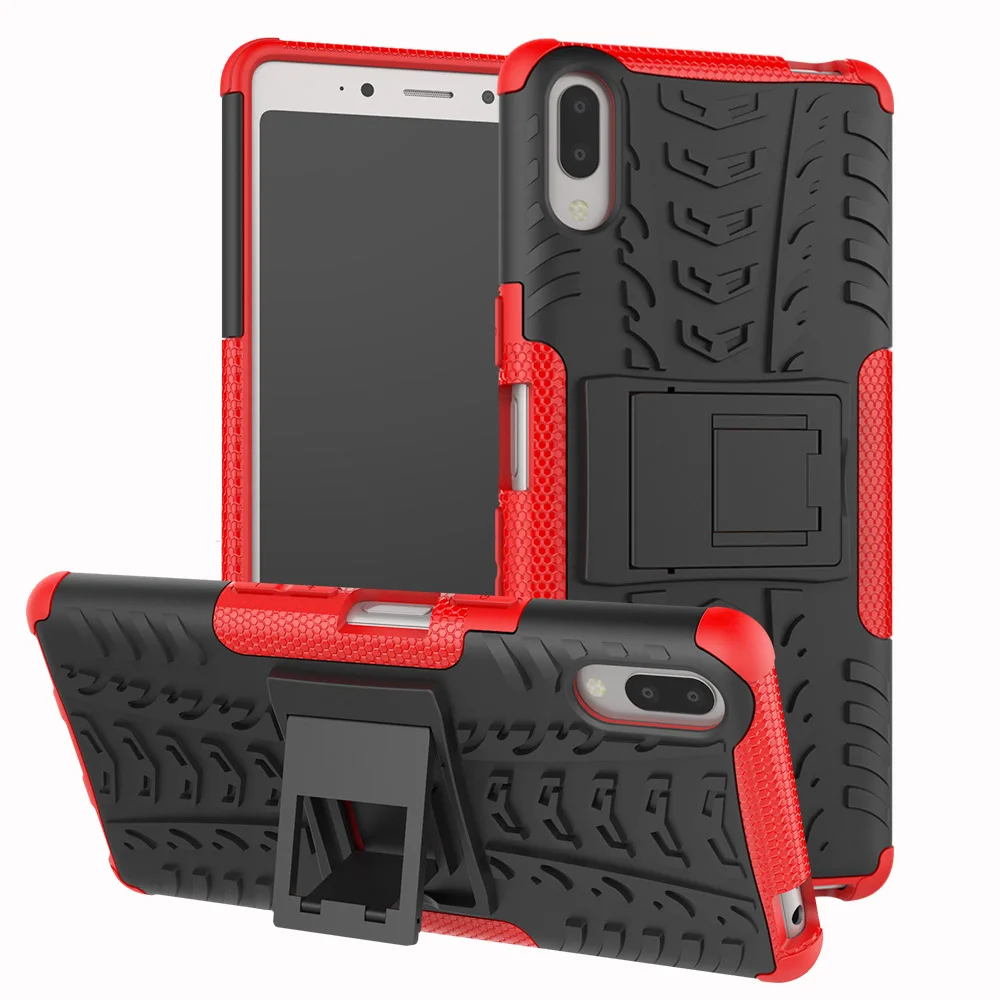 Case For Sony Xperia L3 L3312 L4312 L4332 L3322 Dual Layer Tire Pattern Shockproof Armor Kickstand Cover | Мобильные телефоны и