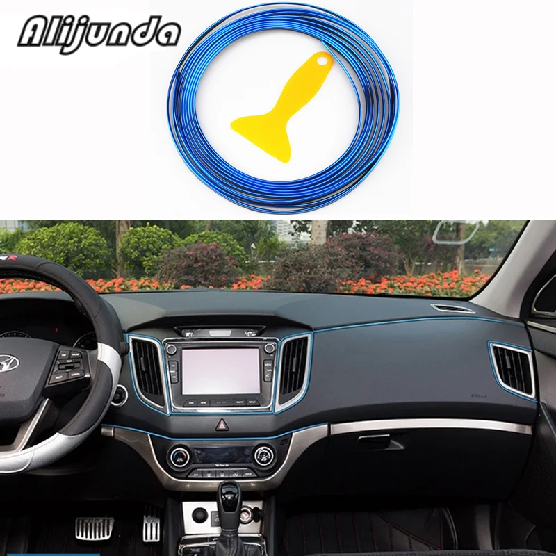 Новинка 5 м Декоративные наклейки для салона автомобиля декоративная линия