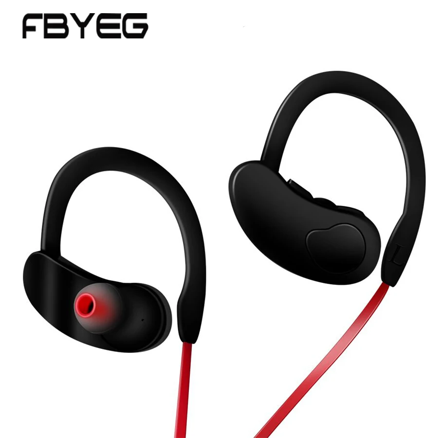 Fbyeg E100 Беспроводной наушники Bluetooth спортивные потонепроницаемые с ушным крючком