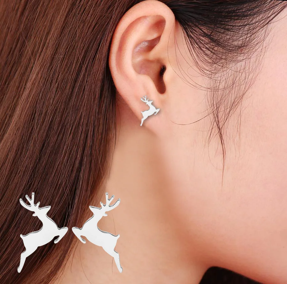 Мода олень Серьги гвоздики букле d'oreille Для женщин партии Рождественский
