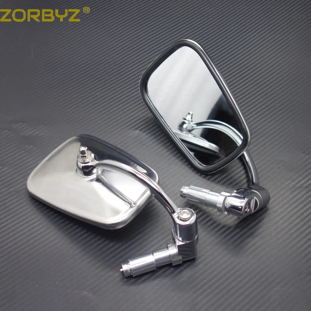 ZORBYZ мотоциклетное зеркало заднего вида 7/8 дюйма 22 мм серебряная металлическая